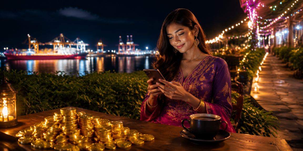 Pengguna Malaysia mengakses bonus kasino shell77 melalui telefon mudah alih